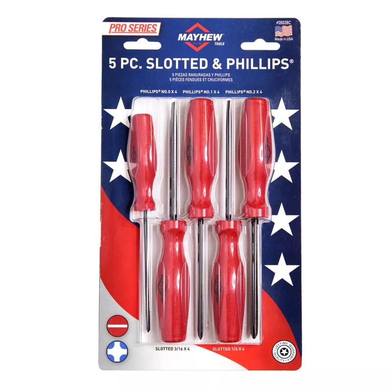 mayhew-phillips-slotted-screwdriver-set-5-tool Mayhew Phillips/Slotted Screwdriver Set 5 Tool